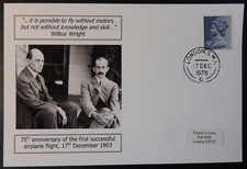 75th anniv of first airplane flight - privately produced glossy postal card