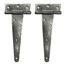 Pair x 8" GALVANISED STRONG TEE HINGES door furniture barn gate shed