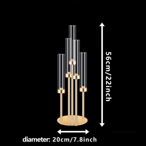 Golden plating arm candle - plating, 5-arm