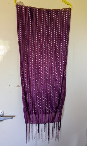 Purple sparkle chiffon - sparkle, fringed