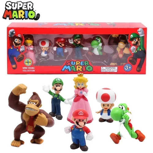 6pcs super mario bros pvc - super,
