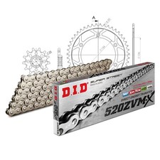DID Motorcycle Chain Set Steel 520ZVM-X Rivet Lock