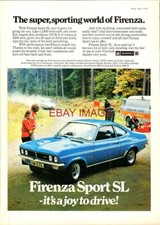 1973 VAUXHALL 'Firenza Sport SL' Car Advert Vintage Original Print Ad 739/14