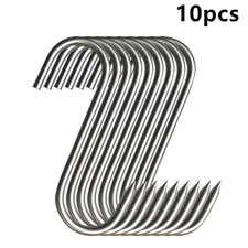 20Pcs Stainless Steel S Hooks with Sharp Tip Meat Hanging Hooks for Butcher Shop