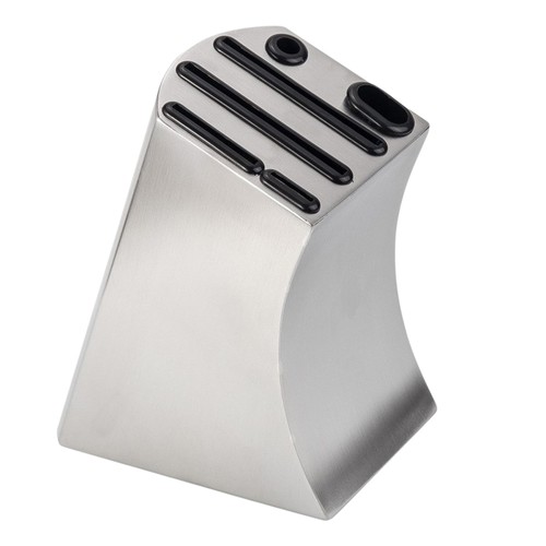 Stainless steel knife block - steel,