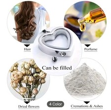 Heart Cremation Urn Necklace Ashes Hair Memorial Pendant With Filling Kit Pet