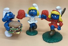 Vintage McDonalds Peyo Smurf Figures 1996 Bundle of 3 Collectible Toys Gift Lot