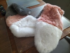 Faux Fur pink, grey and white