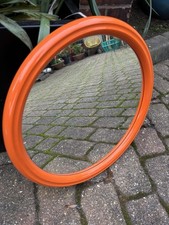 Vintage TIGER PLASTIC Wall Mirror Orange Atomic Space Age Retro 70s Interior