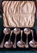 Vintage Viners Soup Spoons EPNS Set Of 6 Boxed