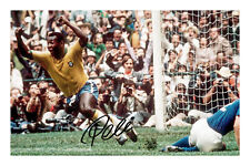 Pele Signed A4 Photo Print Autograph Brazil World Cup Football Legend