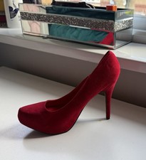 BRAND NEW RED NUBUCK PLATFORM COURT SHOES SIZE 7