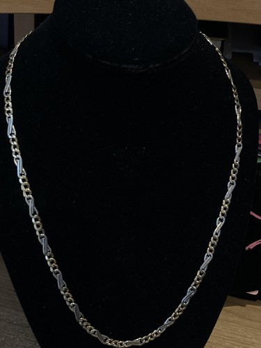 9ct gold figaro solid chain - gold,
