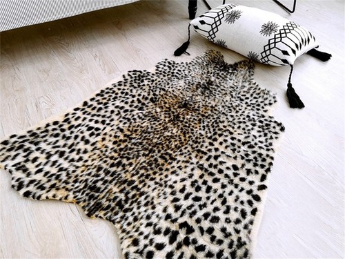 Leopard printed leather hide - leopard,