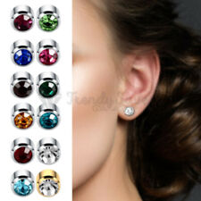 4MM Small Cubic Zirconia Birthstones Surgical Steel Sleeper Ear Stud Earrings