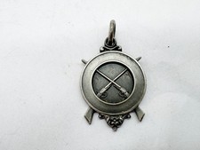 ANTIQUE SOLID SILVER RAF YATESBURY SHOOTING RIFLE WATCH FOB MEDAL AWARD