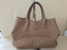 TOD'S RARE Genuine Tote Leather Taupe / Brown Handbag. Fabulous Leather.