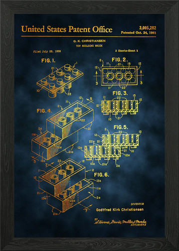 Lego brick patent framed - patent,