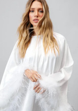 BNWT Nastygal Feather Trim