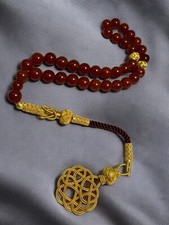 Red amber tasbeeh 925 carat