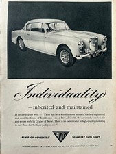 ALVIS of COVENTRY - Vintage Motor Car Advert Original 1956 Graber of Berne Body