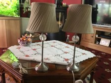 Pair Bedside Table Lamps /