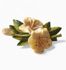 Capodimonte Brooch Vintage Lillies Lily Flower Pin Collectible Italian Jewellery