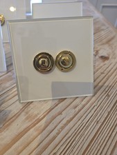 Super Stylish Forbes & Lomax "Invisible" Light Switch_Button/Bell Type_2G_Brass