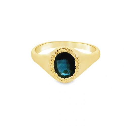 Gents 18ct yellow gold blue - 18ct,