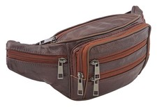 Leather bum bag black belt - leather,