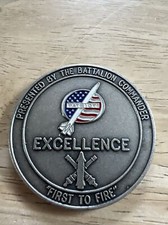 Military Challenge Coin “first To Fire “Always Prepared “