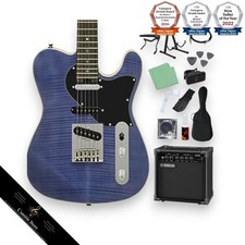 Aria Pro II 615AE200(B) 14String Electric Guitar Beginner Set with Yamaha