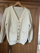 Hand knitted Cream Pure Wool