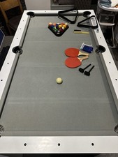 6ft White/Grey Cloth Pool Dining Table Table Tennis Blade Top
