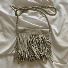 River Island Women’s / Girls’ Small Grey Tassel Fringe Crossbody Bag