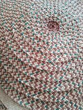 Vintage round mandala pattern rattan seagrass jute woven rug 130cm di