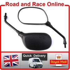 Scooter Moped Motorbike Mirrors 8mm Screw Type Fixing Pair Black Universal Fit