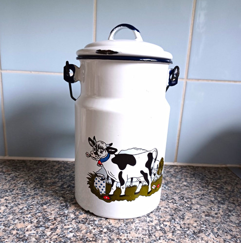Enamel milk can style - enamel,