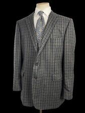 Gieves & Hawkes Blazer 48L Check Grey Wool Smart Wedding Races