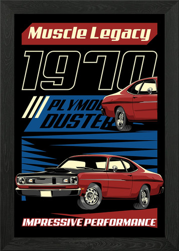 Retro duster muscle car - car, framed