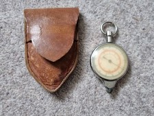 Vintage Double-Sided Opisometer Map Distance Measuring Wheel with Leather Case