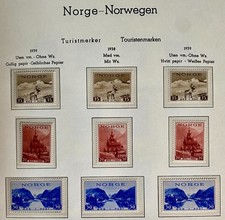Norway Tourist Stamps Year 1938-1939 Complete Number NK 217-222 (CV: 70 USD)