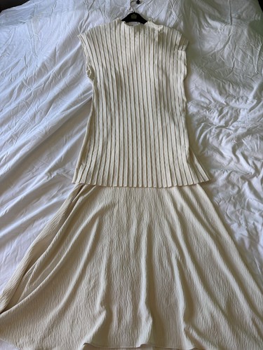 Zara ivory ribbed knit - ivory,