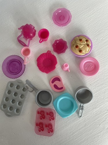 Assorted barbie pots - pots,, pans