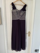Elegant Long Purple Cruise Dress with matching wrap size 14