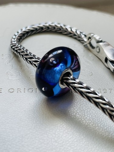 Trollbeads clear blue bubbles - clear,