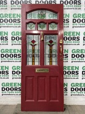LEADED GLASS FRONT DOOR WOODEN