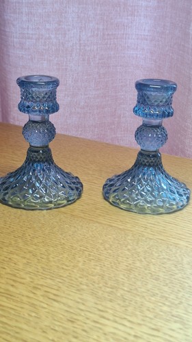 Vintage blue cut glas - vintage,