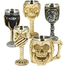 Resin Goblet Wine Cup Mug Hand-Painted Fantasy Medieval Gothic Decor Collectible