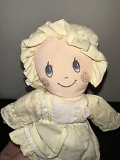 Candy Yellow Precious Moments Yarn Hair Plush Vintage Type Doll Huggable